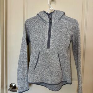 Lululemon Quarter Zip Gray Hooded Pullover Sweater Size 2